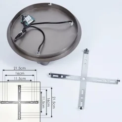 Lampes Vintages & Rétros-hofstein Plafonnier Tyldom Argent Oxydé, 3 lumières