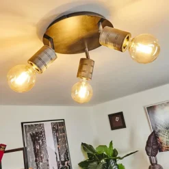 Lampes Vintages & Rétros-hofstein Plafonnier Tyldom Argent Oxydé, 3 lumières