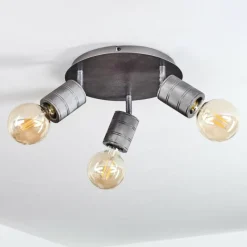 Lampes Vintages & Rétros-hofstein Plafonnier Tyldom Argent Oxydé, 3 lumières