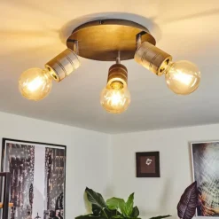 Lampes Vintages & Rétros-hofstein Plafonnier Tyldom Argent Oxydé, 3 lumières