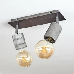 hofstein Plafonnier Tyldom Gris, Argenté, 2 lumières