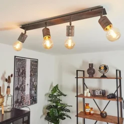 Lampes Vintages & Rétros-hofstein Plafonnier Tyldom Gris, Argenté, 4 lumières