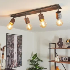 Lampes Vintages & Rétros-hofstein Plafonnier Tyldom Gris, Argenté, 4 lumières