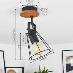 Lampes Vintages & Rétros-hofstein Plafonnier Uatuasa Écru, Noir, 1 lumière