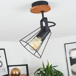 Lampes Vintages & Rétros-hofstein Plafonnier Uatuasa Écru, Noir, 1 lumière