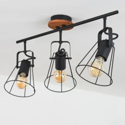 Lampes Vintages & Rétros-hofstein Plafonnier Uatuasa Écru, Noir, 3 lumières