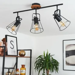 Lampes Vintages & Rétros-hofstein Plafonnier Uatuasa Écru, Noir, 3 lumières