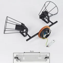 Lampes Vintages & Rétros-hofstein Plafonnier Uatuasa Écru, Noir, 2 lumières