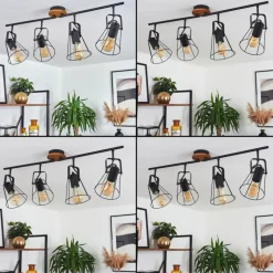 Lampes Vintages & Rétros-hofstein Plafonnier Uatuasa Écru, Noir, 4 lumières