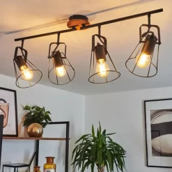 Lampes Vintages & Rétros-hofstein Plafonnier Uatuasa Écru, Noir, 4 lumières