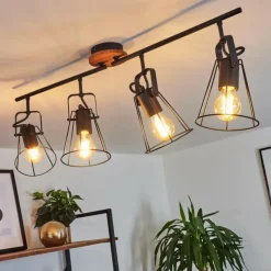 Lampes Vintages & Rétros-hofstein Plafonnier Uatuasa Écru, Noir, 4 lumières