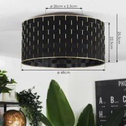 Lampes En Tissu-hofstein Plafonnier Ubac Noir, 1 lumière