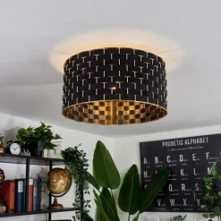 Lampes En Tissu-hofstein Plafonnier Ubac Noir, 1 lumière