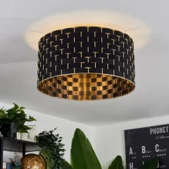 Lampes En Tissu-hofstein Plafonnier Ubac Noir, 1 lumière