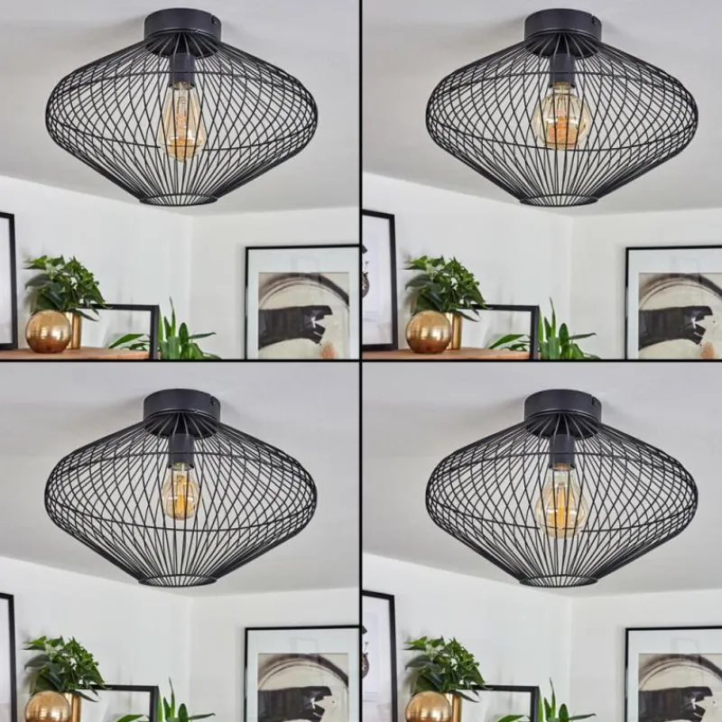 Style Boho-Chic-hofstein Plafonnier Unafo Noir, 1 lumière