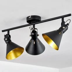 Lampes Dorées-hofstein Plafonnier Upiano Chrome, Noir, 3 lumières