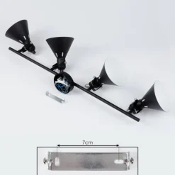 Lampes Industrielles-hofstein Plafonnier Upiano Chrome, Noir, 4 lumières