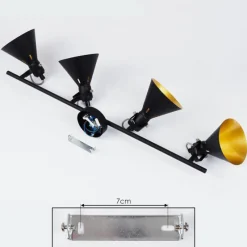 Lampes Dorées-hofstein Plafonnier Upiano Chrome, Noir, 4 lumières