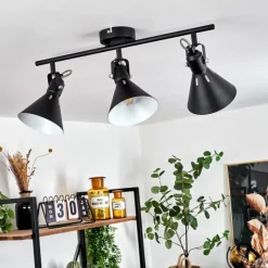 Lampes Industrielles-hofstein Plafonnier Upiano Noir, 3 lumières