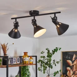 Lampes Industrielles-hofstein Plafonnier Upiano Noir, 3 lumières