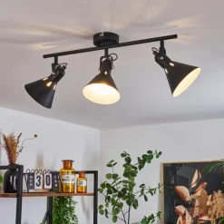 Lampes Industrielles-hofstein Plafonnier Upiano Noir, 3 lumières