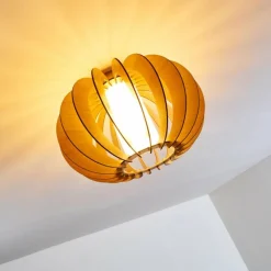 Lampes En Bois-hofstein Plafonnier Valkom Bois clair, Nickel mat, 1 lumière