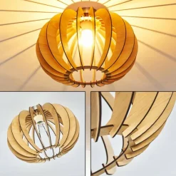 Lampes À Boules-hofstein Plafonnier Valkom Bois clair, 1 lumière