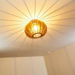 Lampes À Boules-hofstein Plafonnier Valkom Bois clair, 1 lumière