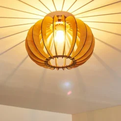 Lampes À Boules-hofstein Plafonnier Valkom Bois clair, 1 lumière