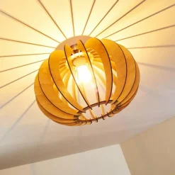 Lampes À Boules-hofstein Plafonnier Valkom Bois clair, 1 lumière