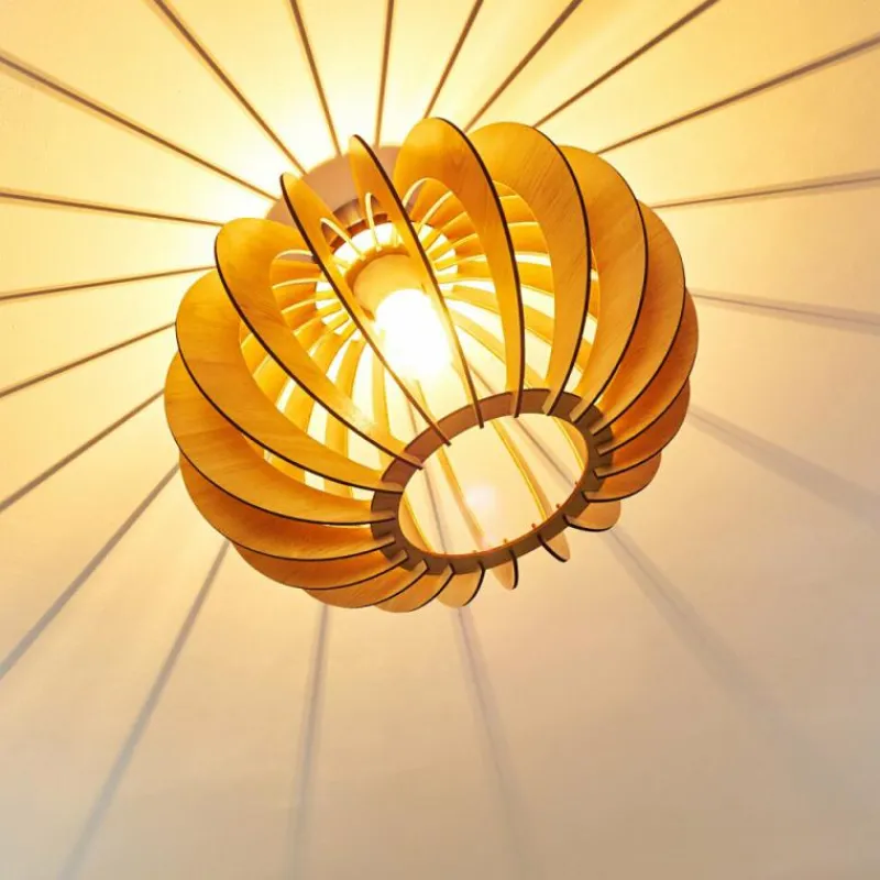 Lampes À Boules-hofstein Plafonnier Valkom Bois clair, 1 lumière