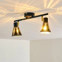 Lampes Dorées-hofstein Plafonnier Vantaa Noir doré, 2 lumières