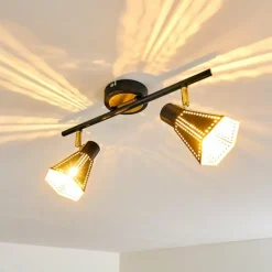 Lampes Dorées-hofstein Plafonnier Vantaa Noir doré, 2 lumières