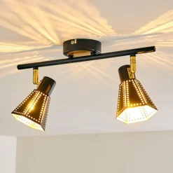 Lampes Dorées-hofstein Plafonnier Vantaa Noir doré, 2 lumières