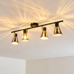 Lampes Dorées-hofstein Plafonnier Vantaa Noir doré, 4 lumières