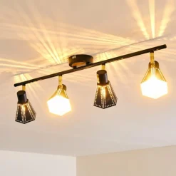 Lampes Dorées-hofstein Plafonnier Vantaa Noir doré, 4 lumières