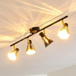 Lampes Dorées-hofstein Plafonnier Vantaa Noir doré, 4 lumières