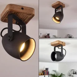 Lampes Industrielles-hofstein Plafonnier Vanuatu Brun, Noir, 1 lumière