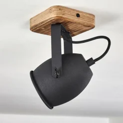 Lampes Industrielles-hofstein Plafonnier Vanuatu Brun, Noir, 1 lumière