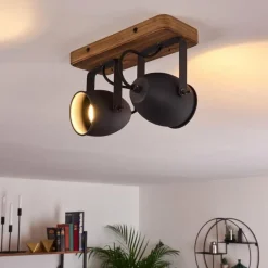 Lampes Industrielles-hofstein Plafonnier Vanuatu Brun, Noir, 2 lumières