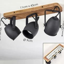 Lampes Industrielles-hofstein Plafonnier Vanuatu Brun, Noir, 3 lumières