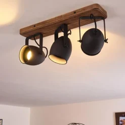 Lampes Industrielles-hofstein Plafonnier Vanuatu Brun, Noir, 3 lumières