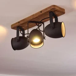 Lampes Industrielles-hofstein Plafonnier Vanuatu Brun, Noir, 3 lumières
