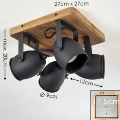 Lampes Industrielles-hofstein Plafonnier Vanuatu Brun, Noir, 4 lumières