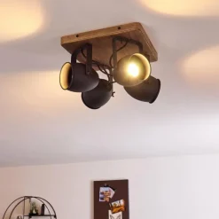 Lampes Industrielles-hofstein Plafonnier Vanuatu Brun, Noir, 4 lumières