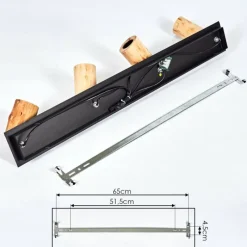 Lampes Vintages & Rétros-hofstein Plafonnier Vasanello Bois clair, Noir, 4 lumières