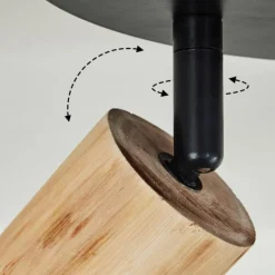 Lampes Vintages & Rétros-hofstein Plafonnier Vasanello Bois clair, Noir, 3 lumières