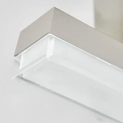 hofstein Plafonnier Vehkala LED Chrome, Nickel mat, 2 lumières, Télécommandes, Changeur de couleurs