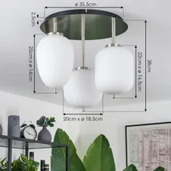 hofstein Plafonnier Verbania Noir, 3 lumières