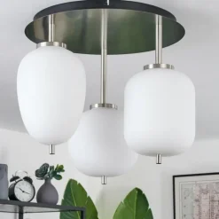 hofstein Plafonnier Verbania Noir, 3 lumières